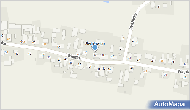 Świniowice, Wiejska, 50, mapa Świniowice