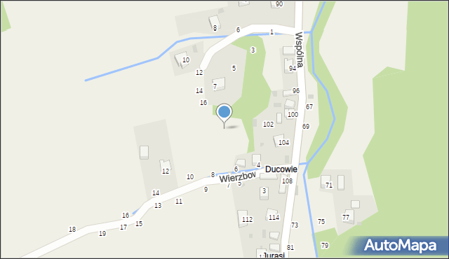 Świnna, Wierzbowa, 6b, mapa Świnna