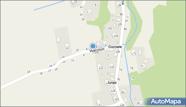 Świnna, Wierzbowa, 7, mapa Świnna