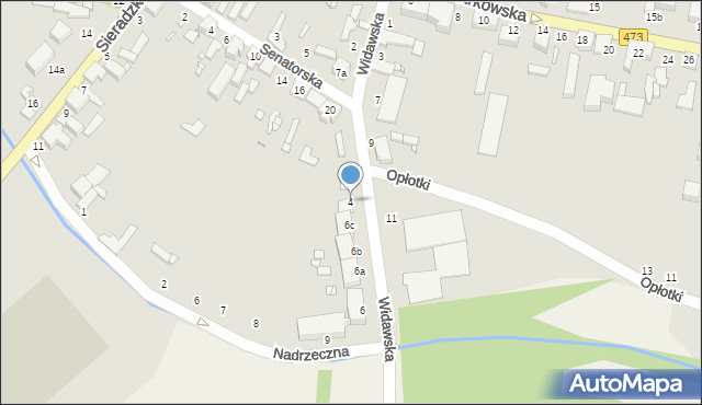 Szadek, Widawska, 4, mapa Szadek