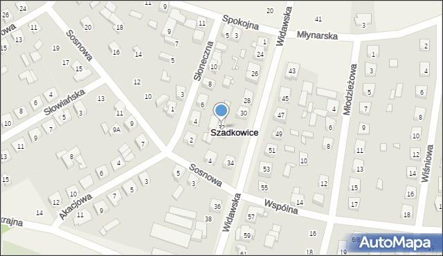 Szadkowice-Ogrodzim, Widawska, 32, mapa Szadkowice-Ogrodzim