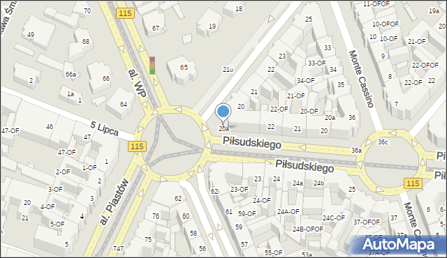 Szczecin, Wielkopolska, 20a, mapa Szczecina