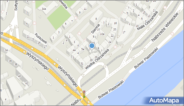 Szczecin, Wielka Odrzańska, 28a, mapa Szczecina