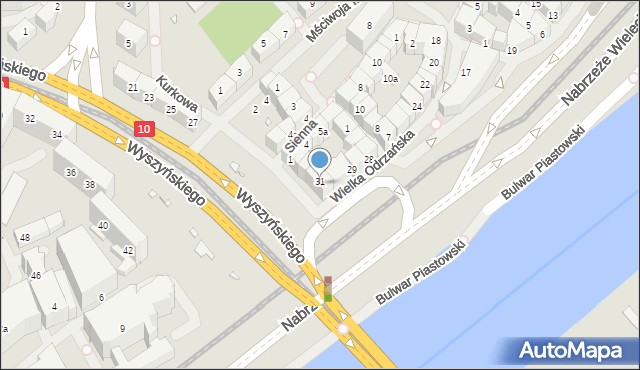 Szczecin, Wielka Odrzańska, 31B, mapa Szczecina