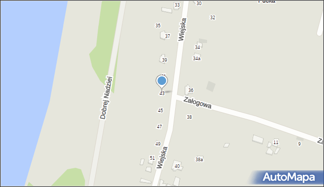 Szczecin, Wiejska, 43, mapa Szczecina