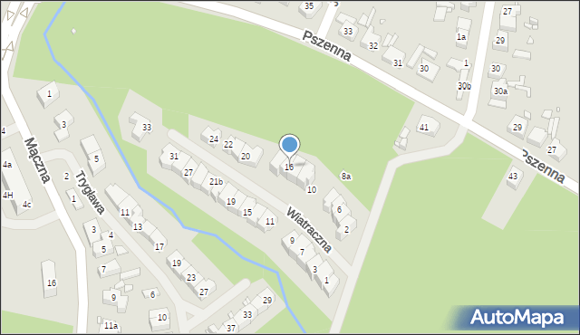 Szczecin, Wiatraczna, 16, mapa Szczecina