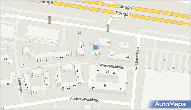 Szczecin, Wierzyńskiego Kazimierza, 19, mapa Szczecina