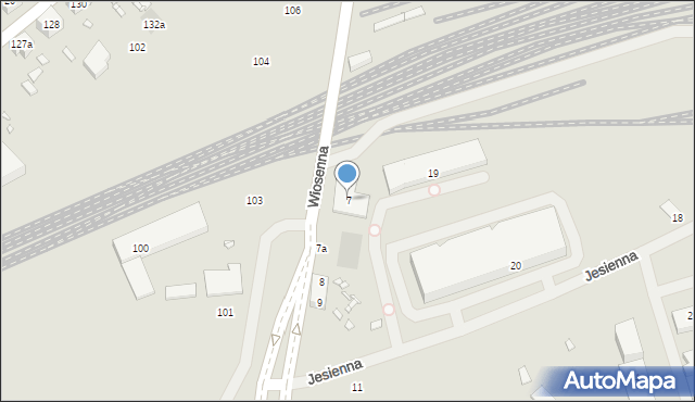 Szczecin, Wiosenna, 7, mapa Szczecina