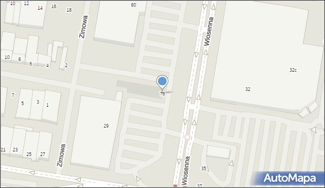 Szczecin, Wiosenna, 76, mapa Szczecina