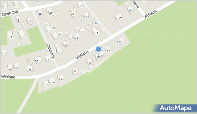 Szczecin, Wiślana, 10, mapa Szczecina