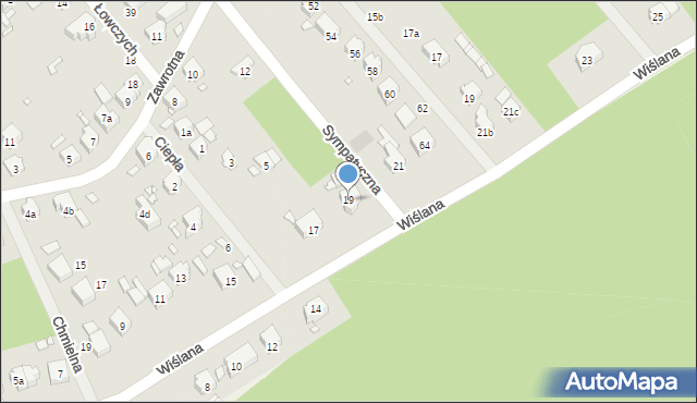 Szczecin, Wiślana, 19, mapa Szczecina