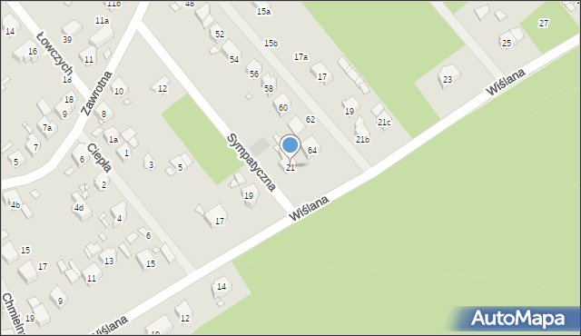 Szczecin, Wiślana, 21, mapa Szczecina