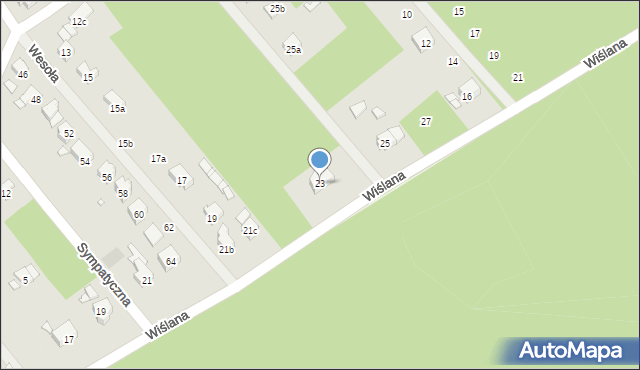 Szczecin, Wiślana, 23, mapa Szczecina