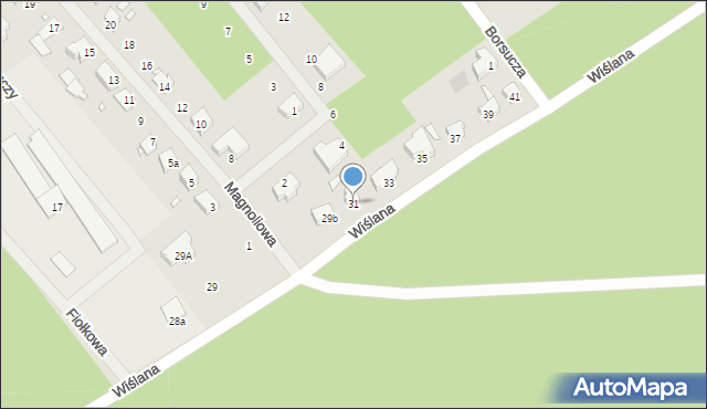 Szczecin, Wiślana, 31, mapa Szczecina