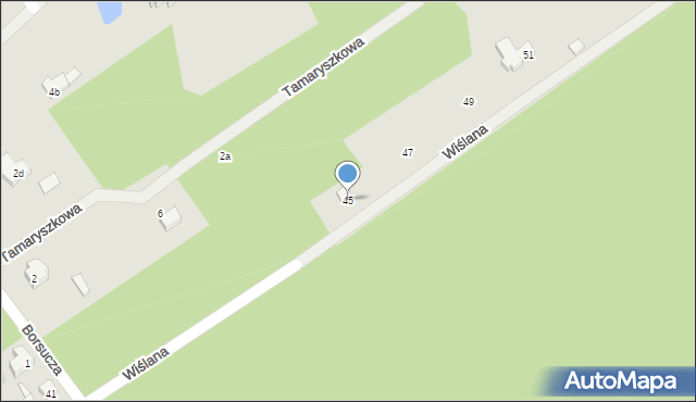 Szczecin, Wiślana, 45, mapa Szczecina