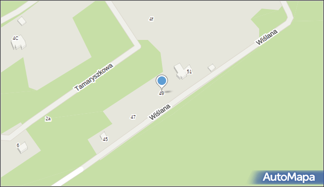 Szczecin, Wiślana, 49, mapa Szczecina