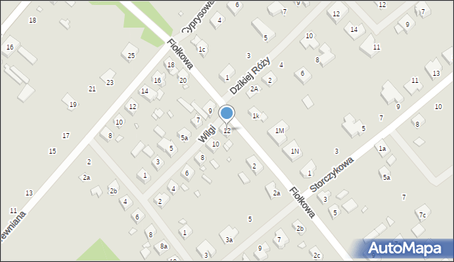 Szczecin, Wilgi, 12, mapa Szczecina