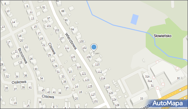 Szczecin, Wierzbowa, 106a, mapa Szczecina