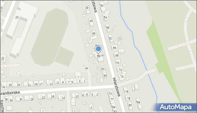 Szczecin, Wierzbowa, 59, mapa Szczecina