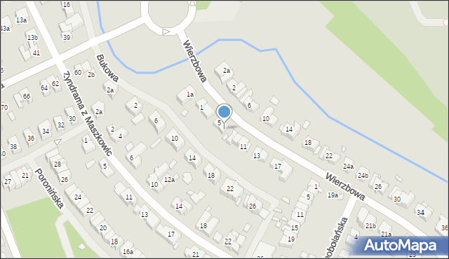 Szczecin, Wierzbowa, 7, mapa Szczecina