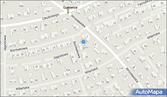 Szczecin, Wileńska, 33, mapa Szczecina