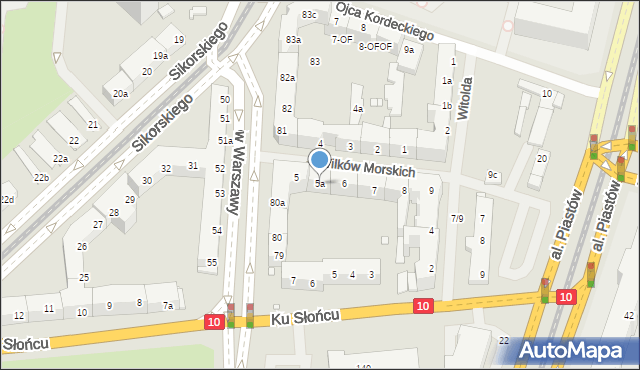 Szczecin, Wilków Morskich, 5a, mapa Szczecina