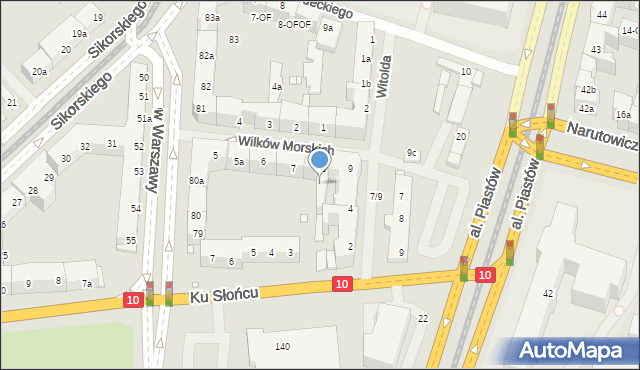 Szczecin, Wilków Morskich, 8-OF, mapa Szczecina