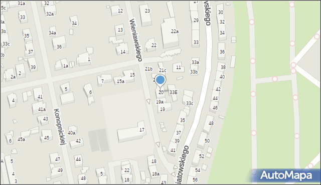 Szczecin, Wieniawskiego Henryka, 20, mapa Szczecina