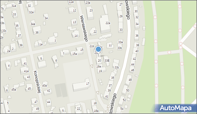 Szczecin, Wieniawskiego Henryka, 20a, mapa Szczecina