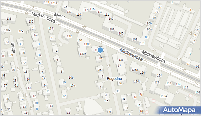 Szczecin, Wieniawskiego Henryka, 1a, mapa Szczecina