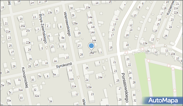 Szczecin, Wieniawskiego Henryka, 26a, mapa Szczecina