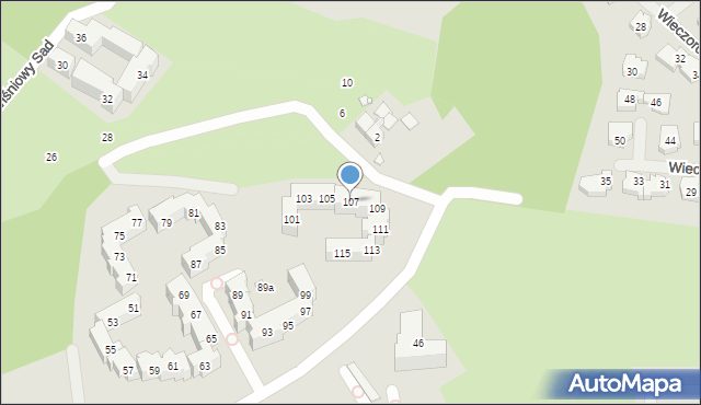 Szczecin, Wiosny Ludów, 107, mapa Szczecina