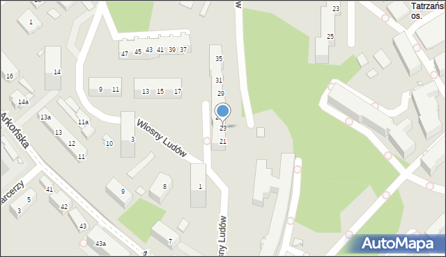 Szczecin, Wiosny Ludów, 23, mapa Szczecina