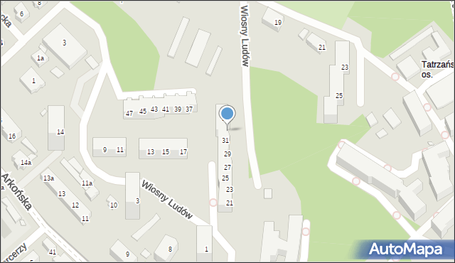 Szczecin, Wiosny Ludów, 33, mapa Szczecina