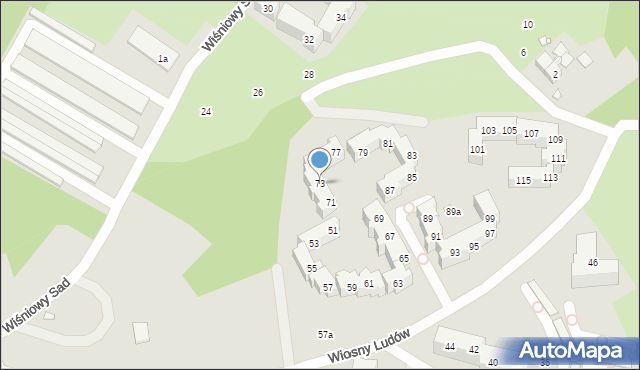 Szczecin, Wiosny Ludów, 73, mapa Szczecina