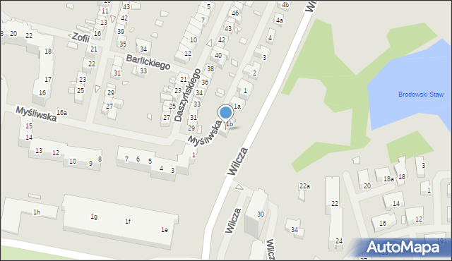 Szczecin, Wilcza, 1c, mapa Szczecina