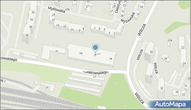 Szczecin, Wilcza, 1f, mapa Szczecina