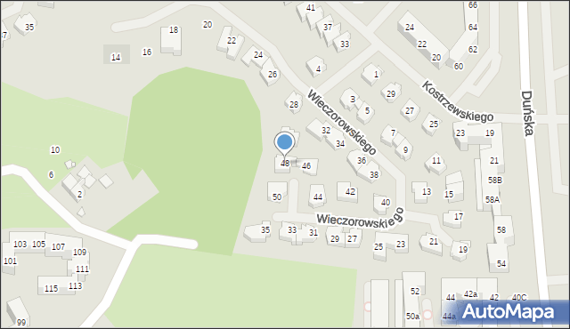 Szczecin, Wieczorowskiego Tadeusza, 48, mapa Szczecina