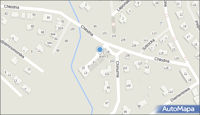 Szczecin, Wichrowa, 5, mapa Szczecina