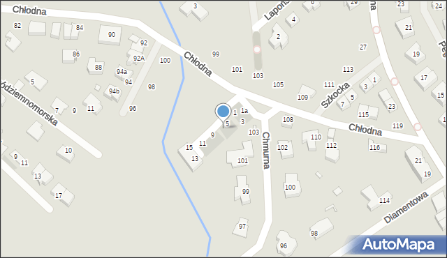 Szczecin, Wichrowa, 7, mapa Szczecina