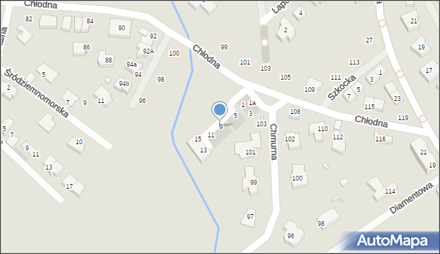 Szczecin, Wichrowa, 9, mapa Szczecina