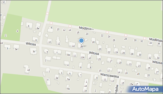 Szczecin, Witosa Wincentego, 16, mapa Szczecina