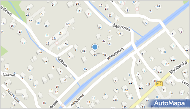Szczyrk, Wierzbowa, 6A, mapa Szczyrk