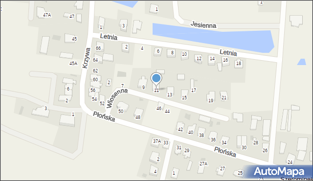 Szerominek, Wiosenna, 11, mapa Szerominek