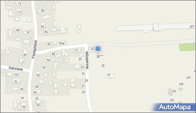 Szówsko, Wiosenna, 28, mapa Szówsko