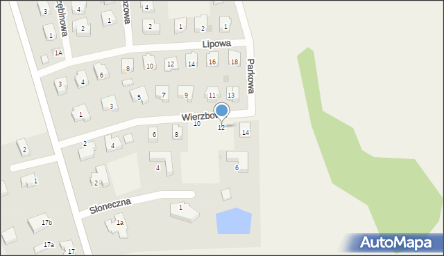 Szpęgawa, Wierzbowa, 12, mapa Szpęgawa