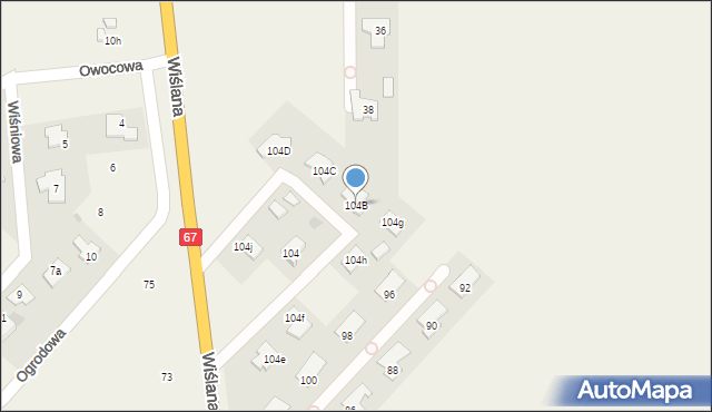 Szpetal Górny, Wiślana, 104B, mapa Szpetal Górny