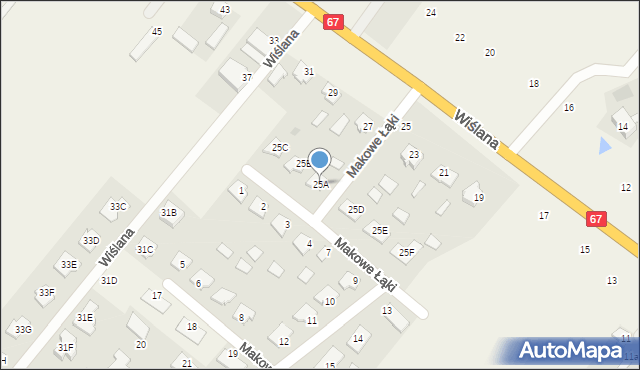 Szpetal Górny, Wiślana, 25A, mapa Szpetal Górny