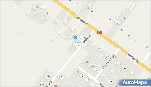 Szpetal Górny, Wiślana, 41, mapa Szpetal Górny