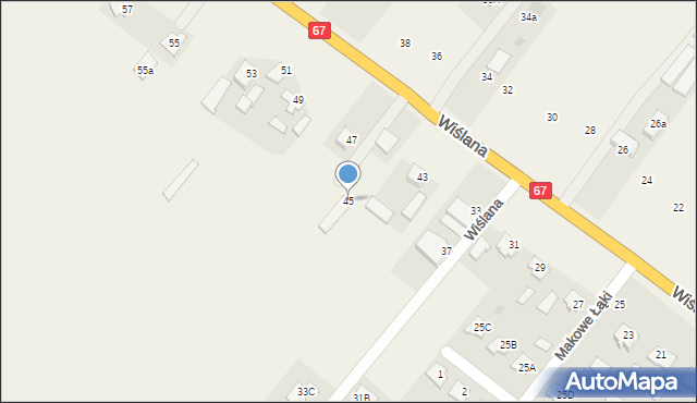 Szpetal Górny, Wiślana, 45, mapa Szpetal Górny